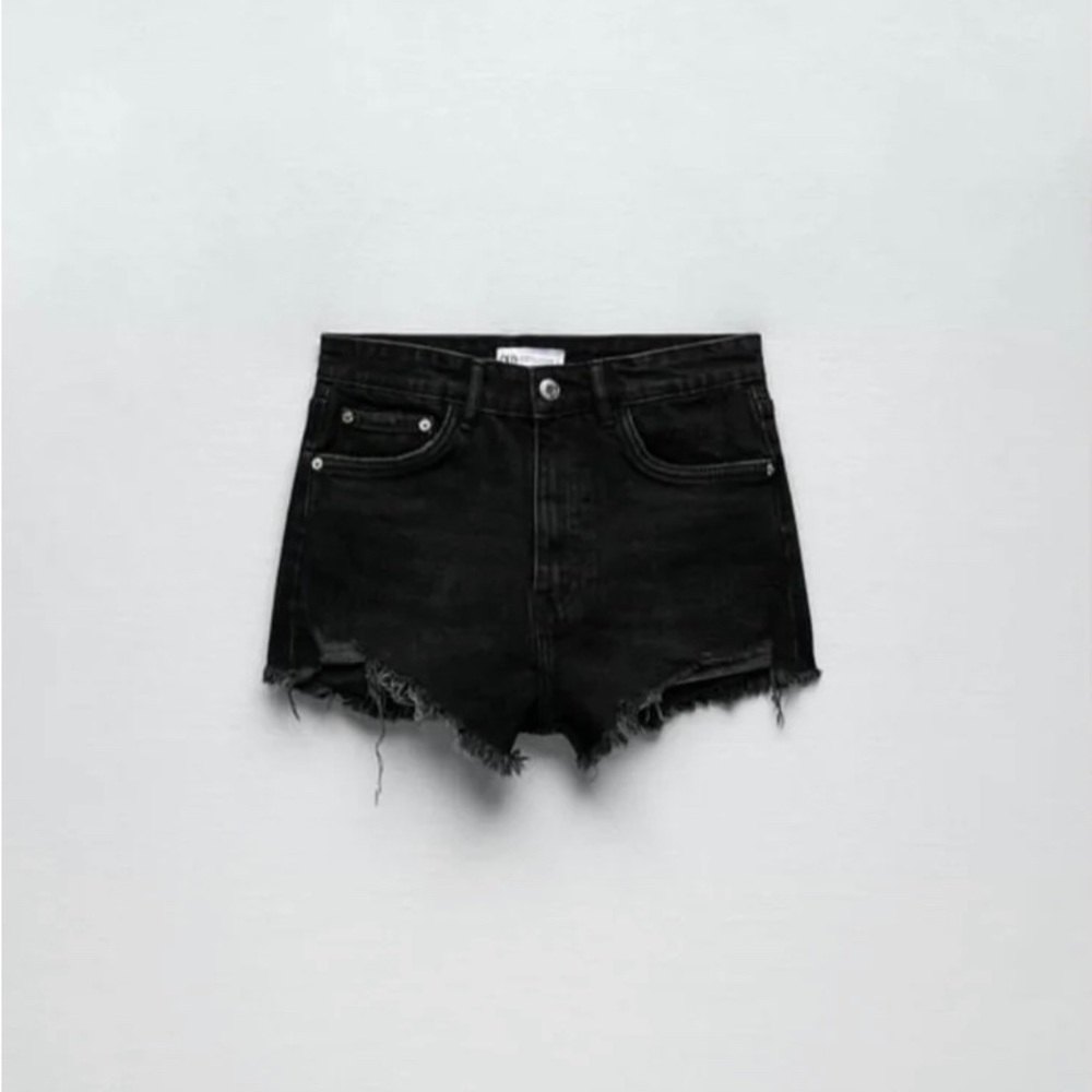 Zara black jean shorts